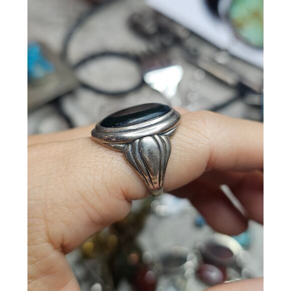 Vintage Kabana Sterling Silver Paua Shell Doublet Cab Ring Size 7 - Picture 8 of 8